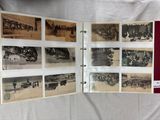an old photo of a book with pictures of people on it