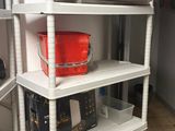 a shelf that has a bunch of items on it