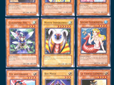 the card game has a lot of different cards on it