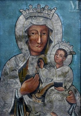 Icône ancienne Vierge à l'enfant