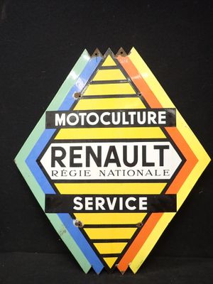 une image représentant une enseigne portant l'inscription « Renault Service » sur fond noir
