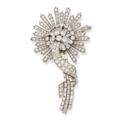 broche en diamant art déco, par van cleef