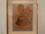 a picture of a picture of a woman in a dress on display