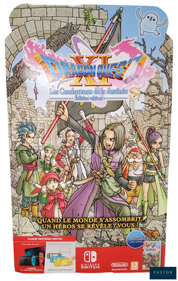 Jeu de cartes Dragon Quest, avec la boîte ouverte et la carte posée devant
