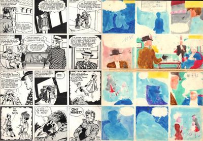 une image représentant une page de bande dessinée contenant une bande dessinée