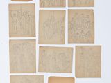 une image représentant un ensemble de dessins anciens sur un fond blanc