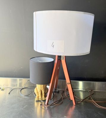 a lamp that is on top of a table