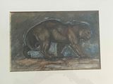 une photo d'un tableau représentant un ours dans une grotte