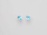 a pair of blue topaze earrings on a white background
