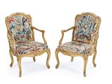 pair of louis xv style gilet chairs
