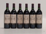 six bouteilles de vin sont alignées sur une surface blanche
