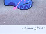 a picture of a picture of a blue shoe on the ground