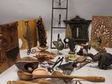 a lot of wooden items that are on a table