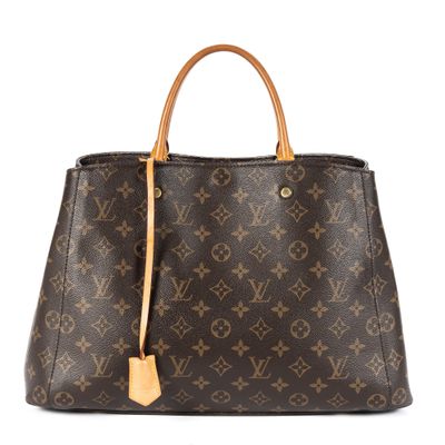 Sac cabas Louis Vuitton en toile Monogram marron et cuir