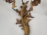 an image of a wall sconce with flowers and leaves on a white background