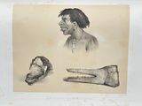 drawing of a man ' s head and a man ' s head with a toothbrush
