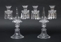 SAINT LOUIS - Paire de candélabres en cristal à deux bras de… (photo 4)