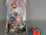 a small box with a variety of items inside of it