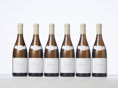 six bouteilles de vin alignées sur une table
