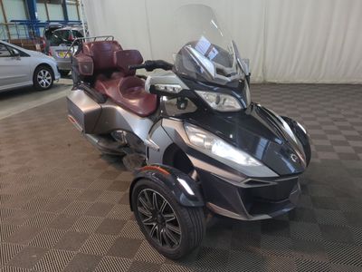 a motorcycle that is parked in a showroom