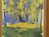 a painting of a painting of a tree in a field