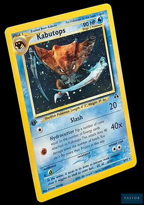 une carte Pokémon sur laquelle figure l'image d'un poisson