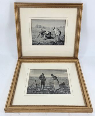 two framed pictures of people on a beach with a boat in the background