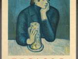 an image of a painting of a woman sitting at a table with a beer