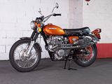 a motorcycle that is parked in a parking garage