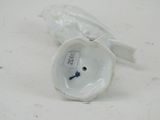 porcelain figurine of a bird on a shell with a tag on it