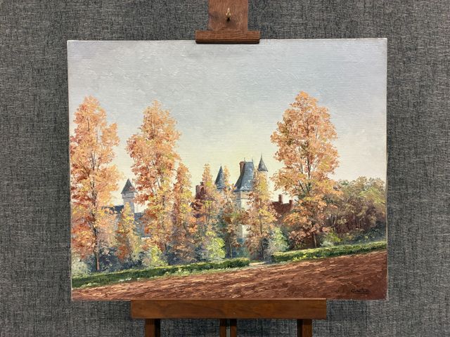 Gaston THIERY (1922-2013) « Abbaye St Paul de Wisques ». Huile su...