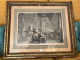 tableau représentant un homme et une femme assis à une table dans un salon