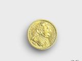 une pièce d'or portant le portrait d'un homme