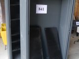 a metal cabinet that has a number on it