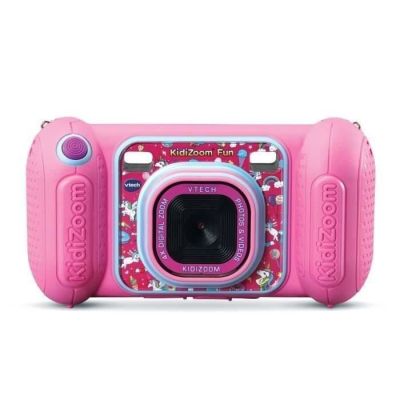 Appareil photo numérique rose orné d'un motif Hello Kitty, présenté sur fond blanc