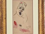 an image of a drawing of a man with a hat on his head