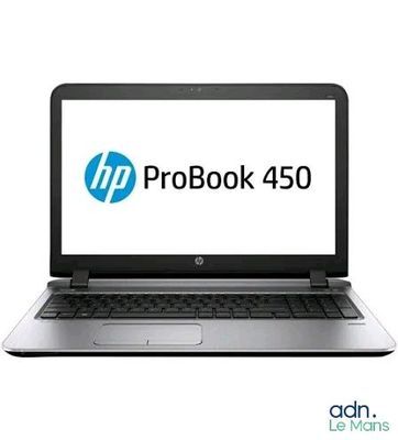 the hp probook 450 laptop is open on a white background