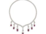 un collier en rubis et diamants, signé Cartier