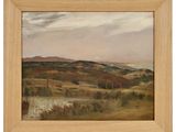 une image représentant un tableau représentant un paysage avec des collines en arrière-plan