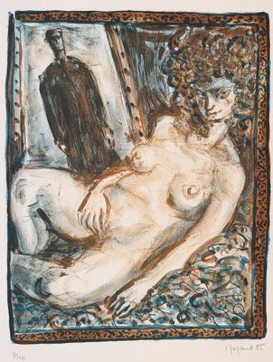 une image d'une peinture représentant une femme allongée sur un lit