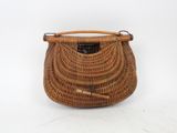 vintage wicker purse with bamboo handle