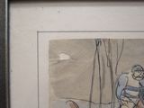 a picture of a painting of a man and a dog