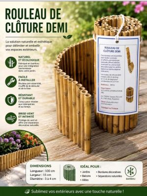 un gros plan sur un rouleau de baguettes en bambou posé sur une table en bois