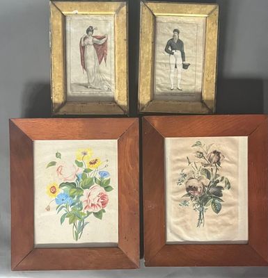 LOT d'encadrés comprenant : -Deux gravures XIXe issues des "…