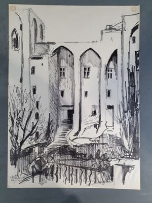 Laure MALCLES-MASEREEL (1911-1981) : "Palais des Papes - Avi…