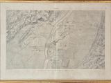 an old map of the city of new york in a gold frame