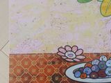a picture of a painting of a bowl of fruit on a table
