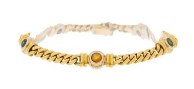 a close up of a bracelet on a white background