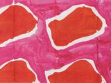 a picture of a piece of art with red paint on it