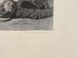 a black and white drawing of a man laying on the ground